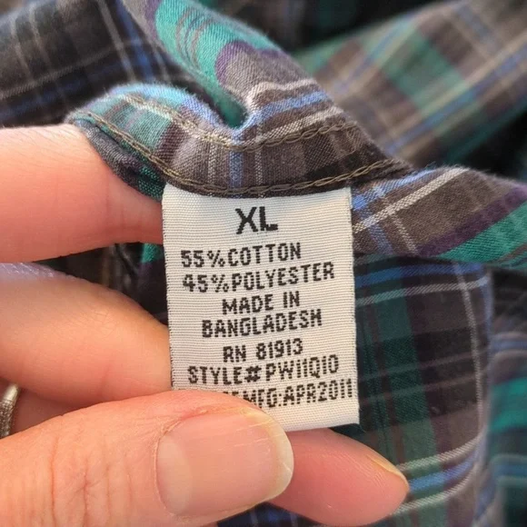 Paper Denim & Cloth Plaid Short Sleeved Button Down Short - Picture 4 of 4